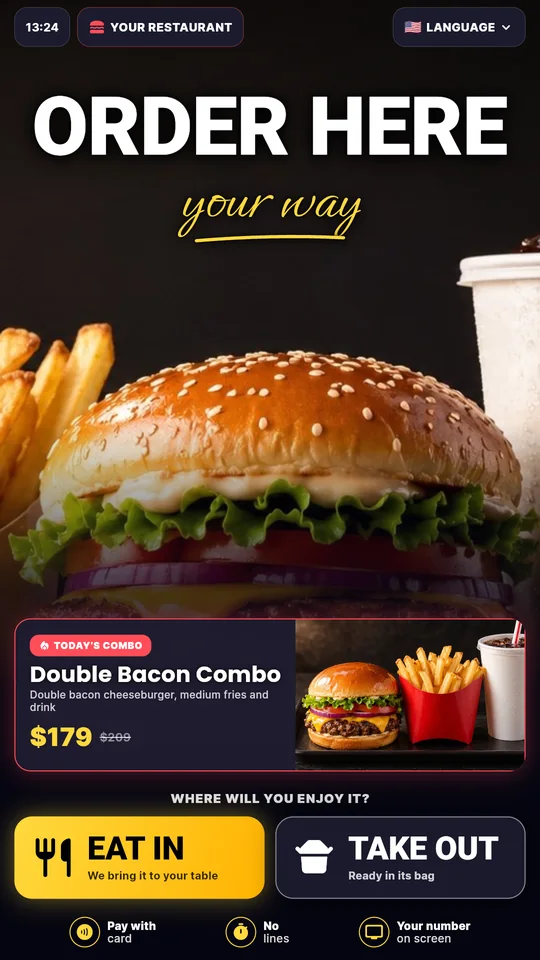 Screenshot: Self-order kiosk
