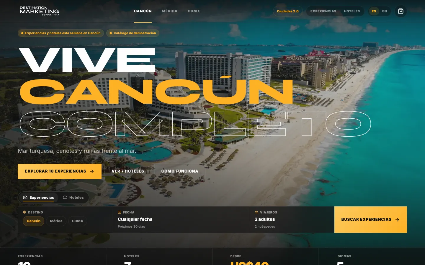 Portada de la tienda Destination Marketing by KIONTRAX